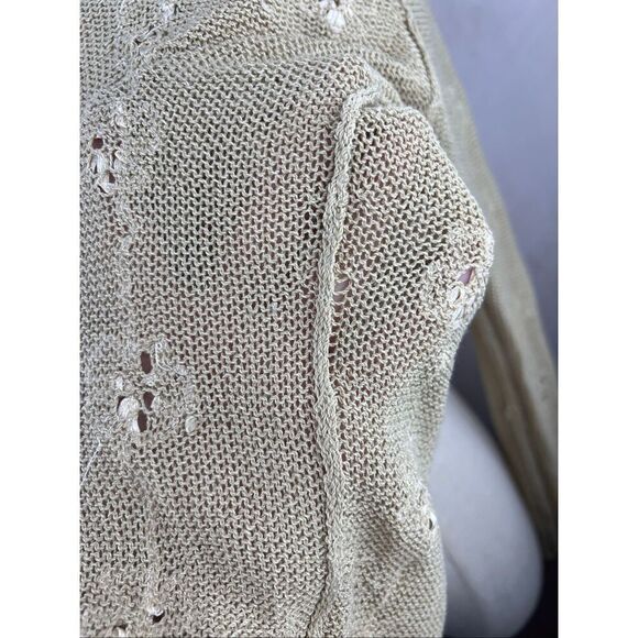 Vintage 1990s Knit Top Floral Embellishments Boho Whimsical Fairy Renaissance - Picture 11 of 13